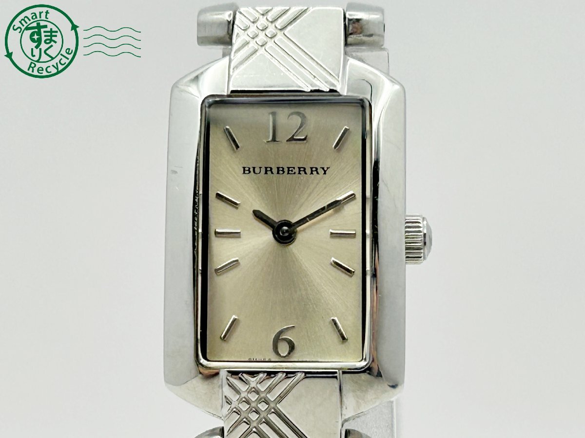 2404604109 ◇ BURBERRY バーバリー BU4212 シルバー文字盤 スクエア レディース クォーツ QUARTZ QZ 腕時計 中古の画像1