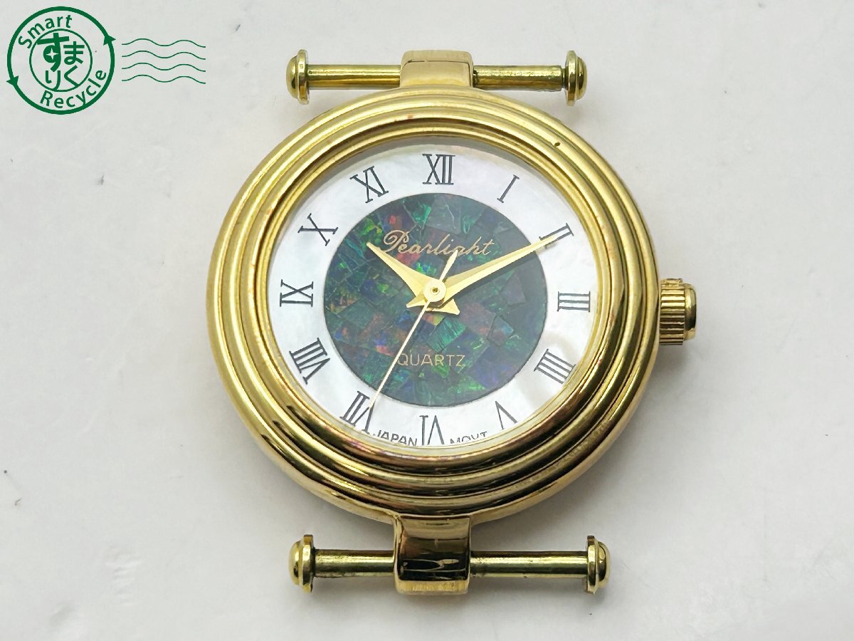 2404604318 ◇ Pearlight モザイクオパール シェル文字盤 ゴールド 3針 フェイスのみ レディース クォーツ QUARTZ QZ 腕時計 中古の画像1