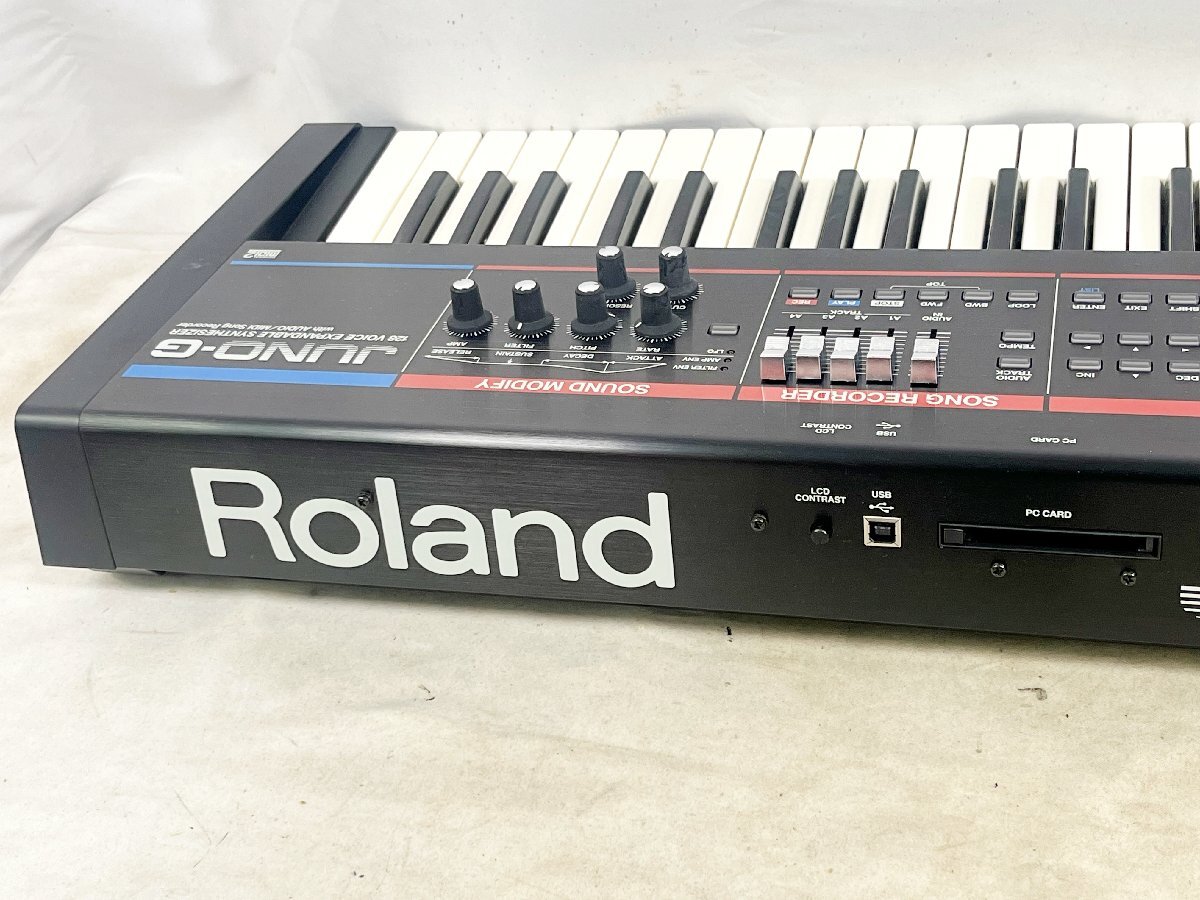 2404504392 ■ Roland ローランド JUNO-G シンセサイザー キーボード 鍵盤楽器 起動不可 ジャンク ケース・アダプター付きの画像5