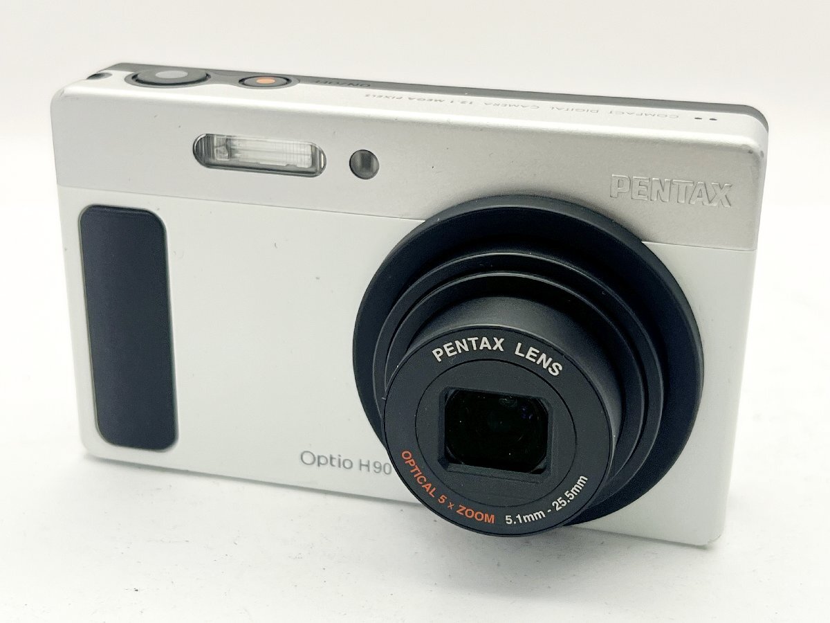 2404604536 ■ PENTAX ペンタックス Optio H90 デジタルカメラ バッテリー付き 通電確認済み 液晶漏れ有 ジャンク カメラの画像1