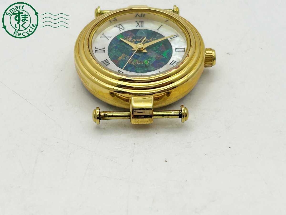 2404604318 ◇ Pearlight モザイクオパール シェル文字盤 ゴールド 3針 フェイスのみ レディース クォーツ QUARTZ QZ 腕時計 中古の画像6