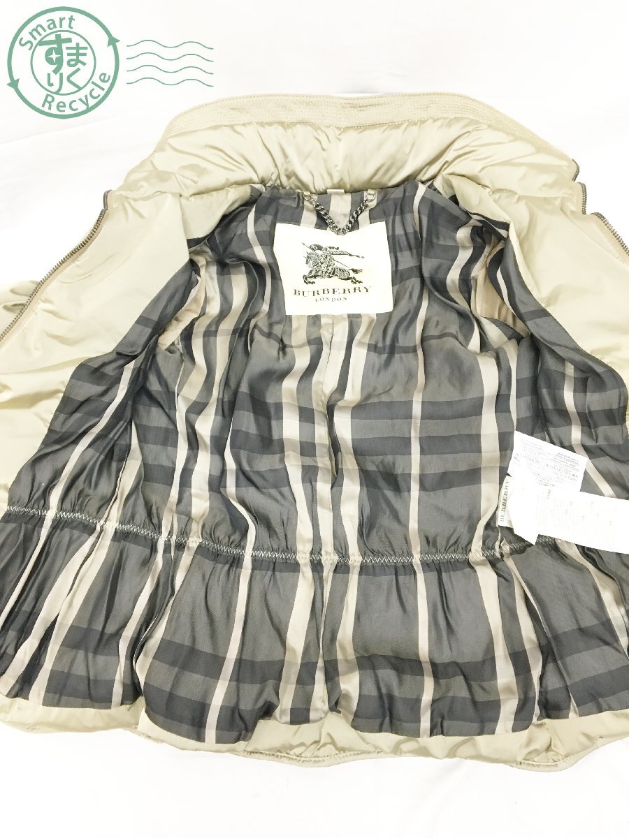 2404601335　＊ BURBERRY バーバリー ダウン コート ベージュ レディース XS 婦人服 アウター 冬服 冬物 ダブルジップ 中古_画像3