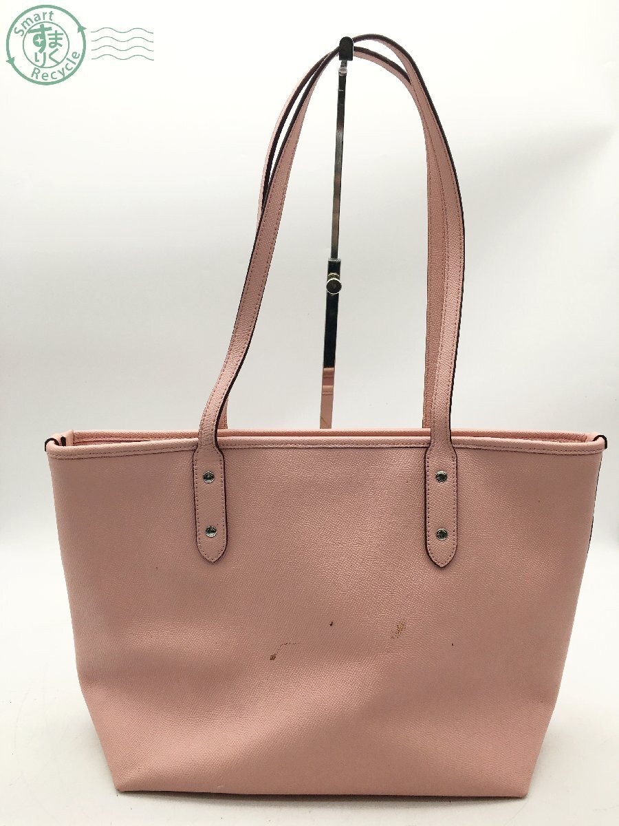 2404604530　 ☆ COACH コーチ F58846 トートバッグ ハンドバッグ 肩掛けバッグ レザー ピンク レディース ブランド 中古品_画像2