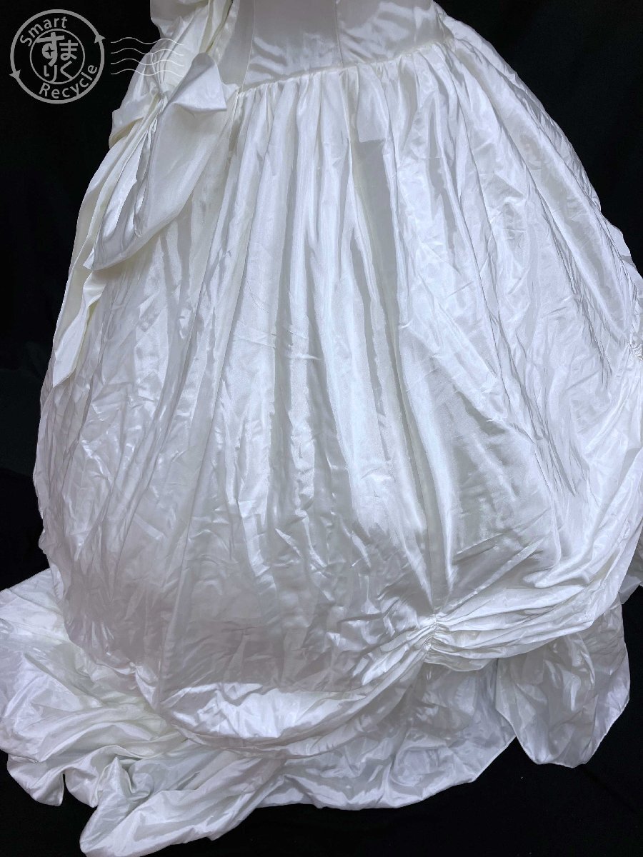 2404305173　★ 【直接引き取り限定】 ウェディングドレス ドレス ホワイト 白 リボン パニエ付き　オフショルダー プリンセスライン