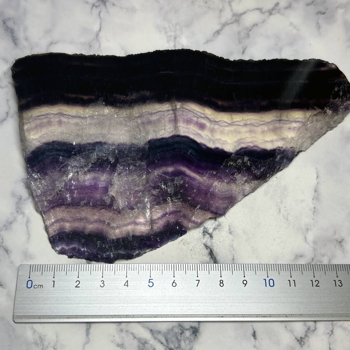 【E9208】レインボーフローライト　スライス　蛍石　グラデーション　虹色　置物　インテリア　原石　天然石