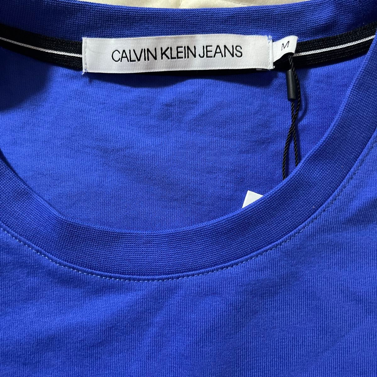 Tシャツ 半袖　カルバンクライン　CALVIN KLEIN M ロゴ　CK 青　ブルー　人気　定番　メンズ