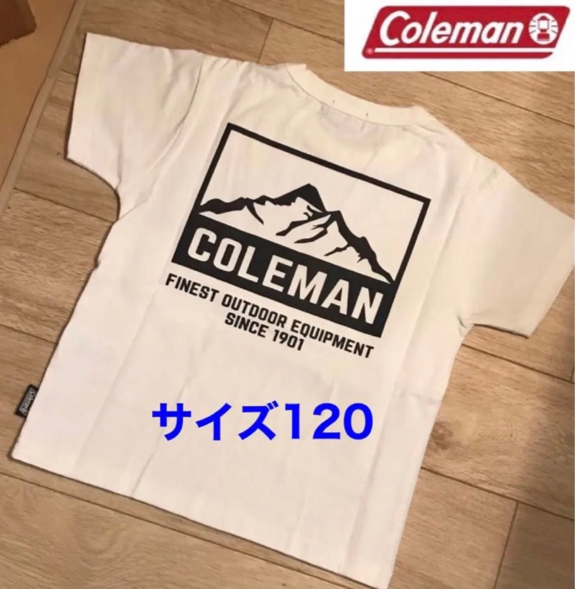 【新品】Colemanコールマン　マウントプリントTシャツ ホワイト120 キッズ　バックプリント　アウトドア　キャンプ