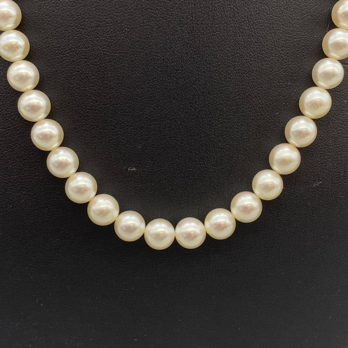 【Q-95】 K14WG パール 真珠 ネックレス 34.4g 14金 ホワイトゴールド 色石の画像2