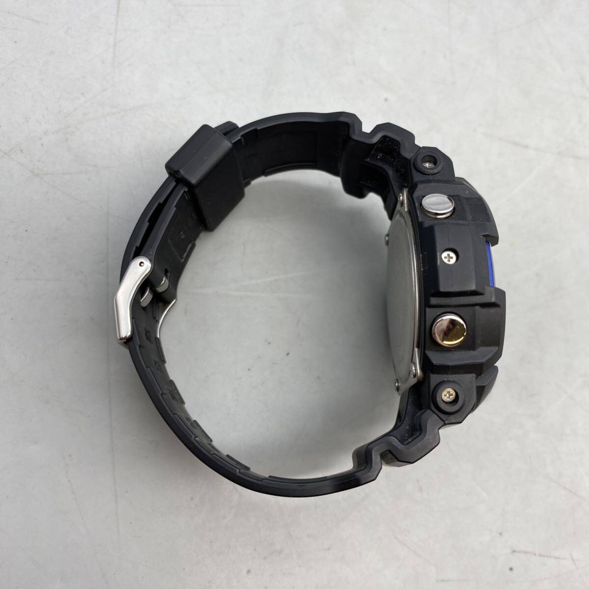 【N-2】CASIO G shock GAW-100B 稼働品 カシオ 電波ソーラー 腕時計 ブラック ブルー ジーショック _画像3