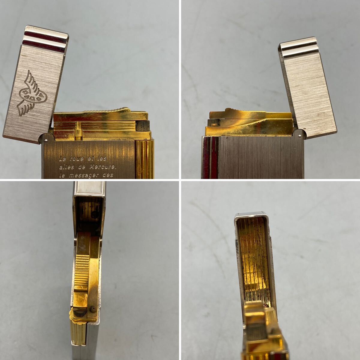 【X-15】S.T.Dupont デュポン メルキュール 限定品 シリアル入り 火花確認 ガスライター シルバー × ゴールド 喫煙具の画像5