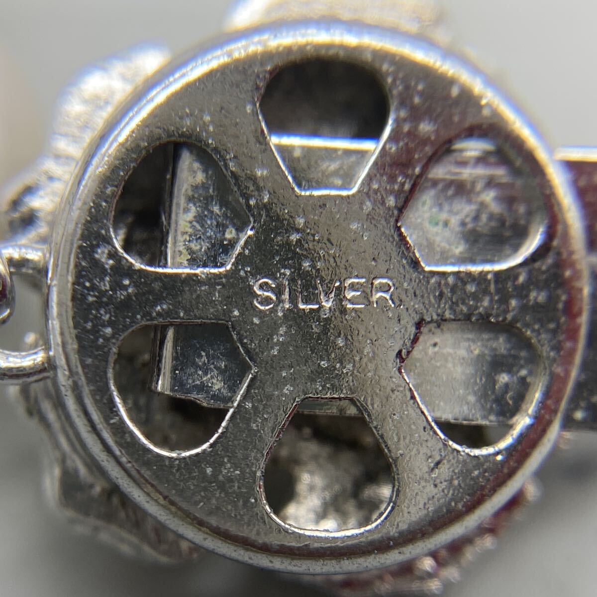 【P-43】 三越 パール 真珠 ネックレス 保証書 ケース付き シルバー SILVER 刻印 総重量33.2g 7mmの画像6