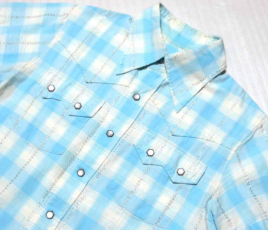 □T.M.T. Big Holiday シルバー糸刺繍 Westan Shirt S/S 新同極美品_画像5