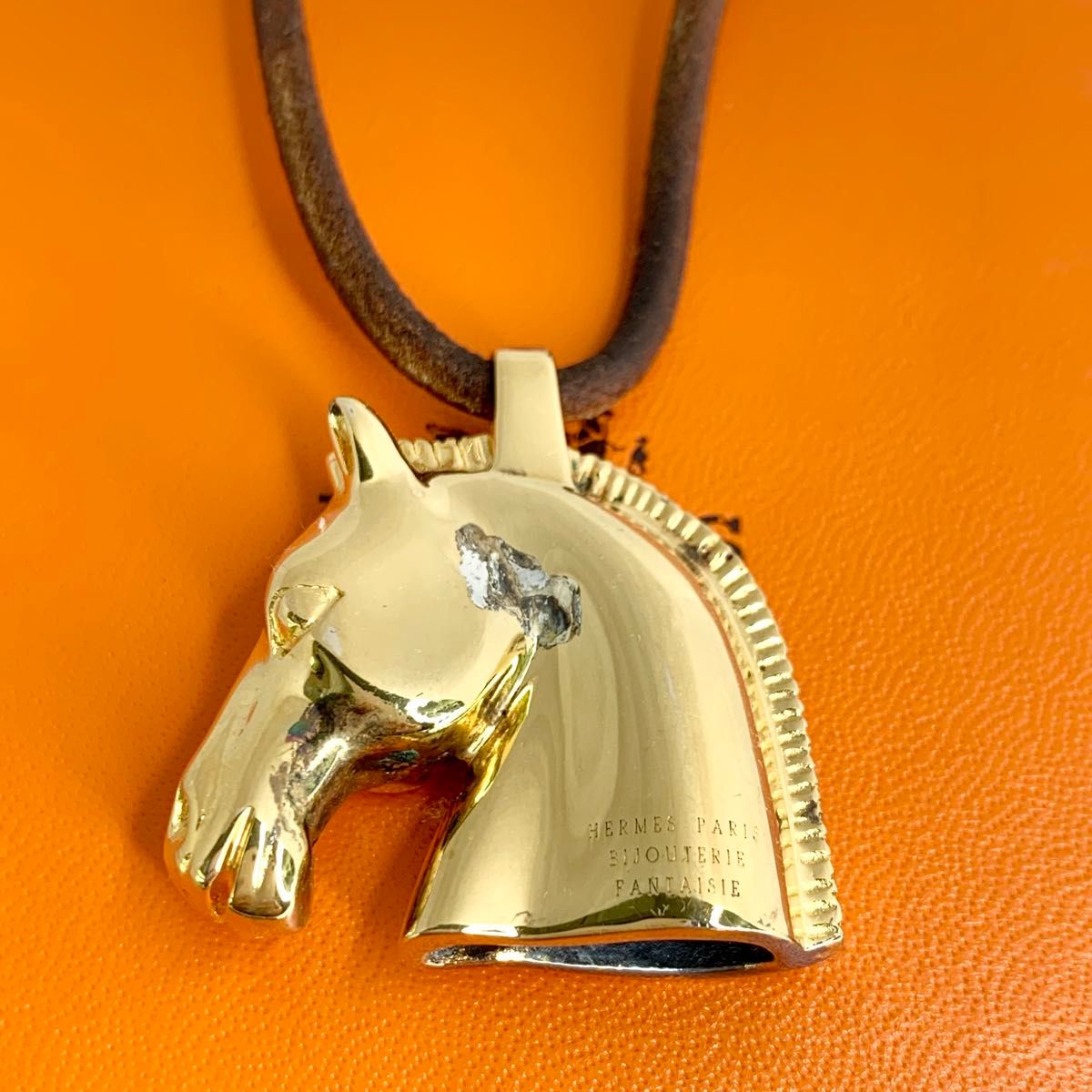 HERMES エルメス ホース ヘッド ネックレス チョーカー ゴールド df4