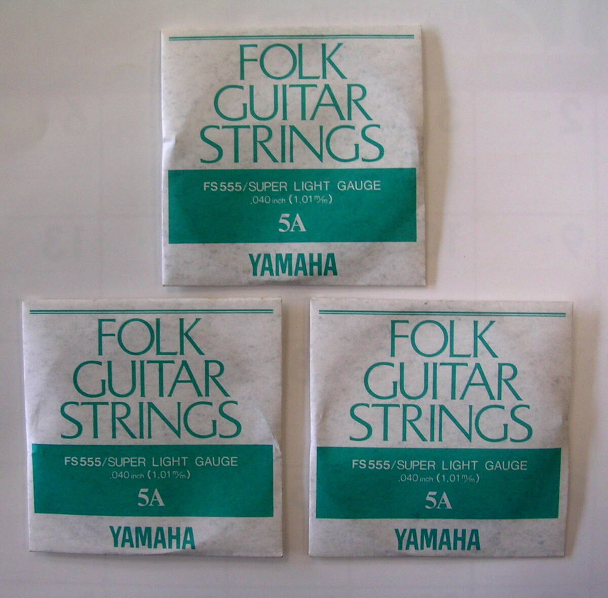 【ギター弦】YAMAHA ヤマハ FORK GUITAR STRINGS FS555　SUPER LIGHT GAUGE　5A3本　：アコースティック　スーパーライト 5弦3本_画像1