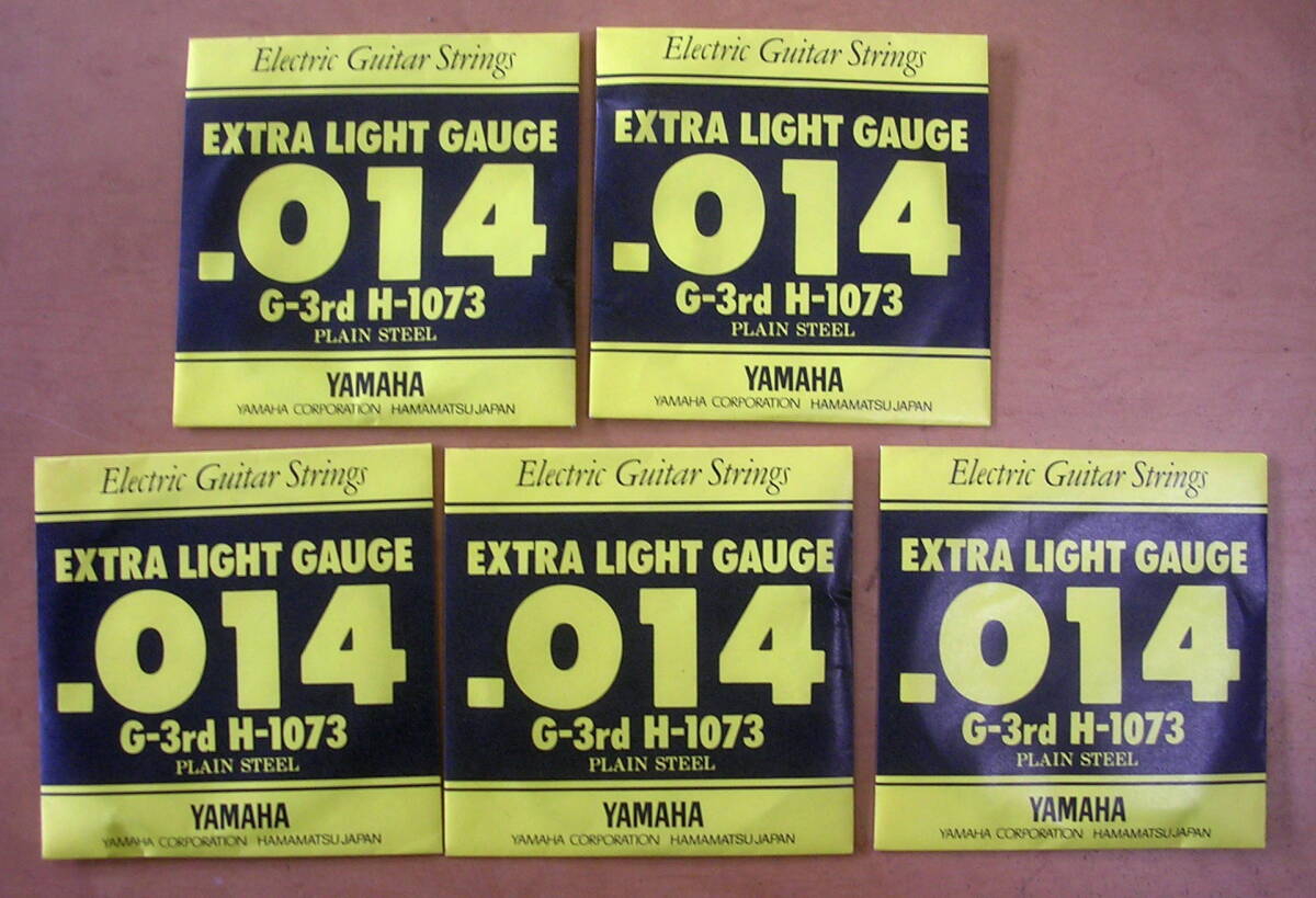 【エレキギター弦】YAMAHA　Electric Guitar Strings　EXTRA LIGHT GAUGE .014　G-3rd H-1073５本 ：ヤマハ　エレキ　３弦５本_画像1