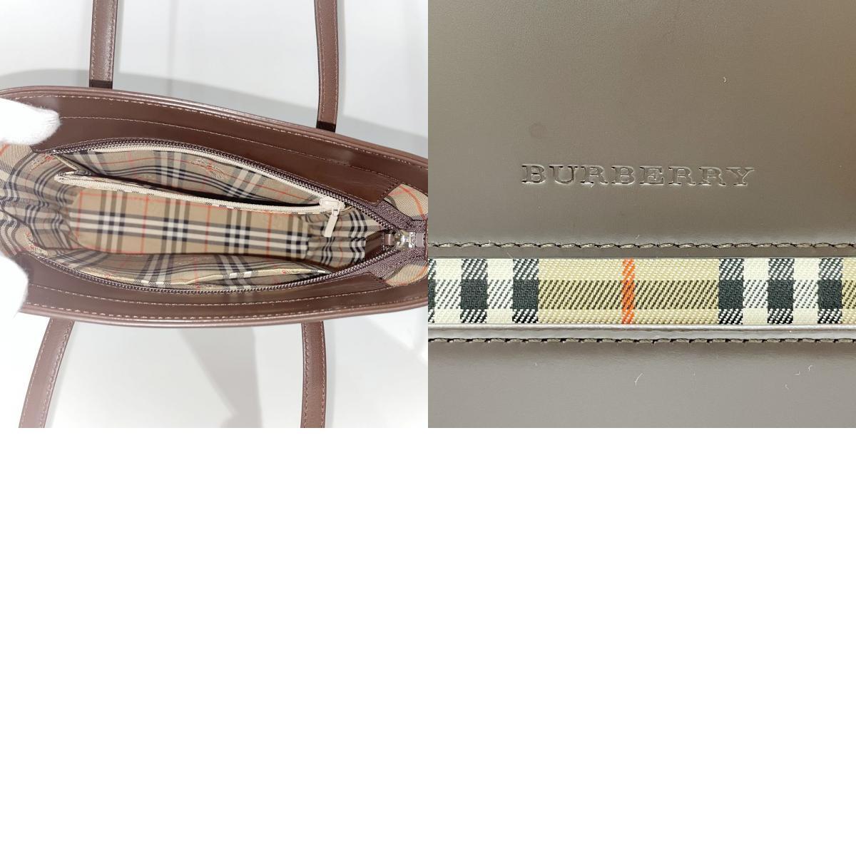 中古AB/使用感小 BURBERRY バーバリー トートバッグ ロゴ 内部チェック 肩掛け レディース 20460530_画像10