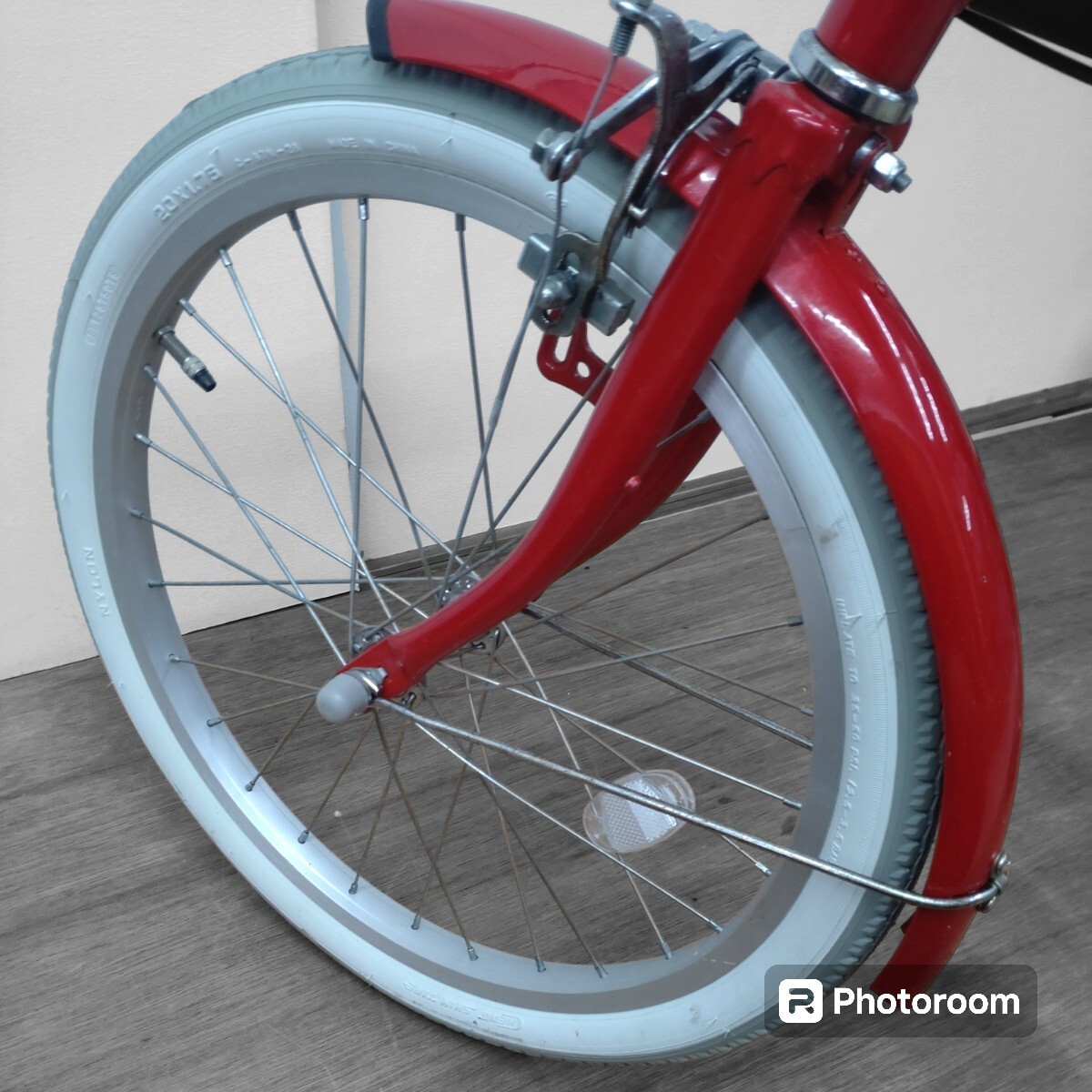 中古 Switch Bicycle 折りたたみ自転車 20インチ レッド タイヤのみ新品の画像4