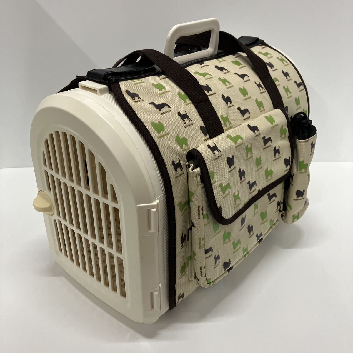 小型犬用 犬 猫 ペット ラタン調 専用カバー付き バスケットキャリー キャリーケース トラベルキャリー 旅行 BL-460 アイリスオーヤマ の画像1