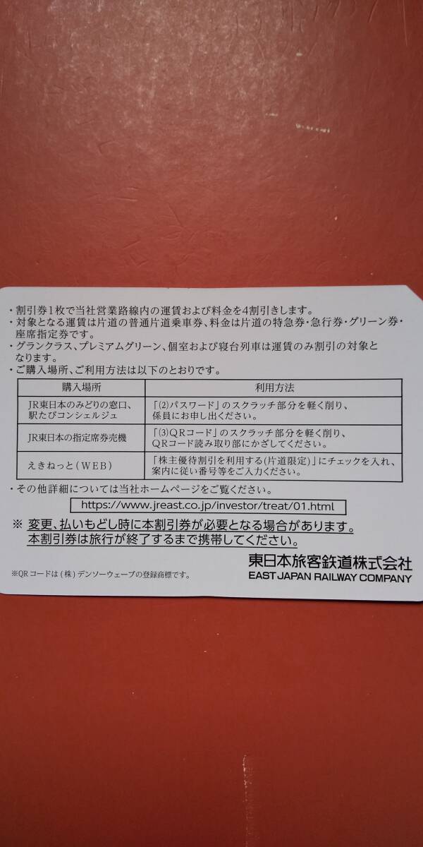 ☆JR東日本株主優待割引券4枚＆株主サービス券　NO1☆_画像2