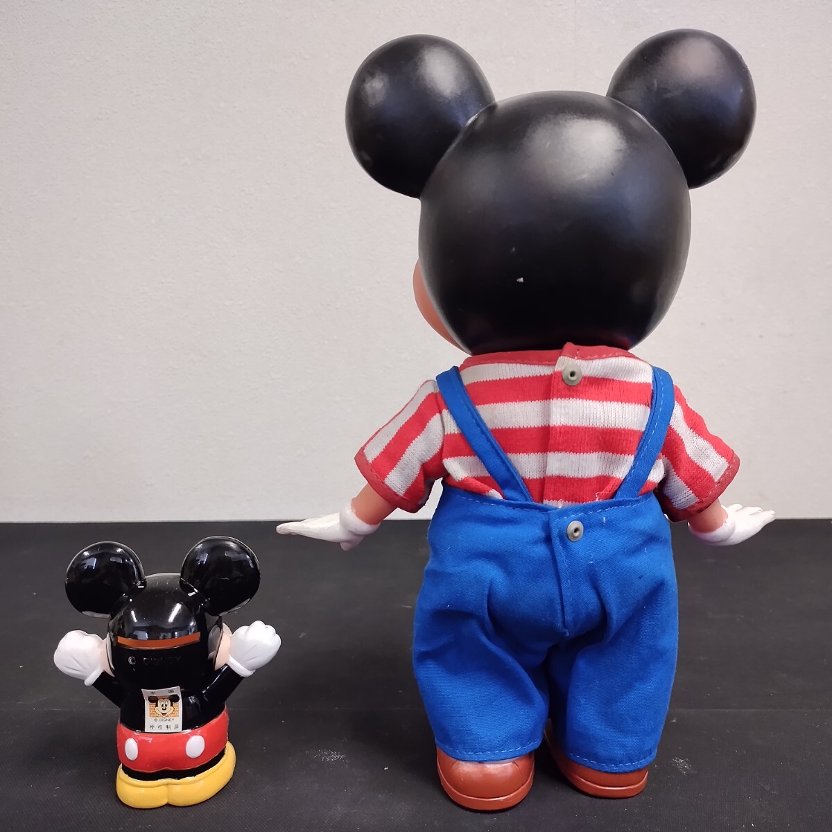 NR1217 ミッキー ミッキーマウス ディズニー レトロ 人形 Mickey Disney 2点セット ソフビ プラスチック 置き物 オブジェ インテリア