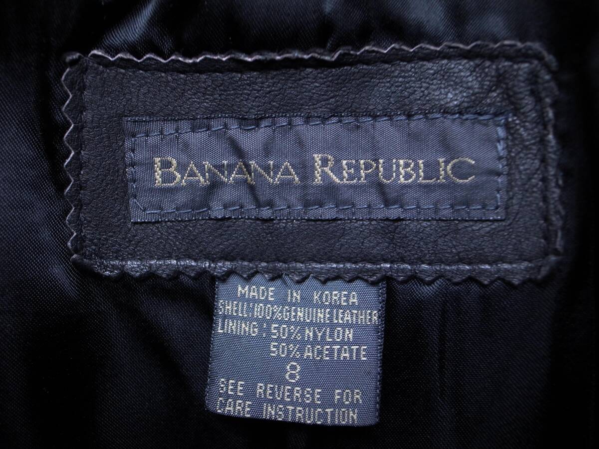 90\'s / BANANA REPUBLIC Banana Republic кожа лучший 8 чёрный Vintage 90s