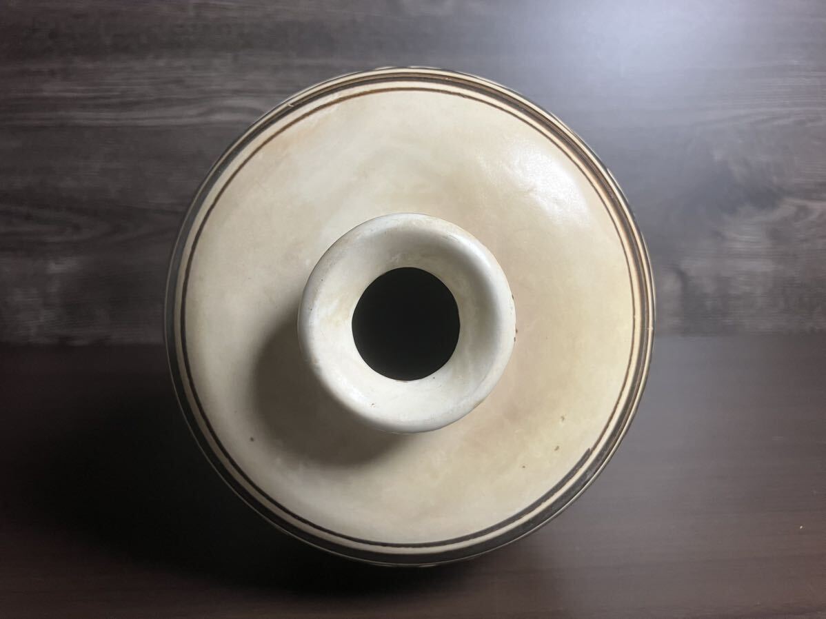 磁州窯 鉄絵 壷 高さ33cm 中国美術 唐物 壺 花瓶 旧家整理品の画像9