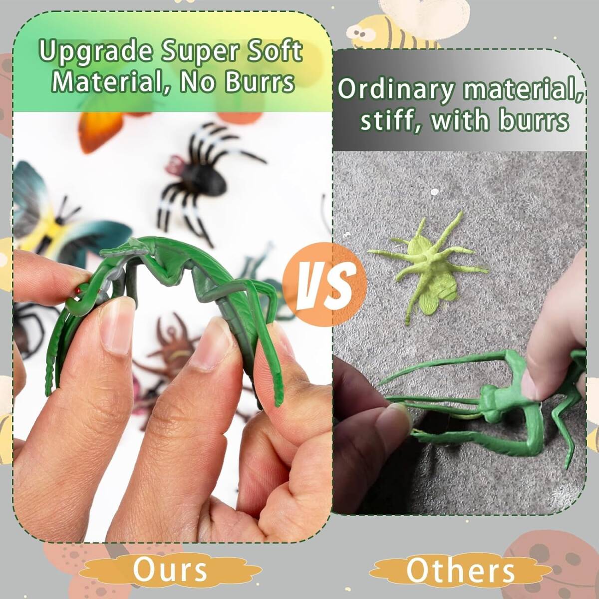 green GuassLee real insect figure 43 pcs Mini fake insect insect toy child toy 