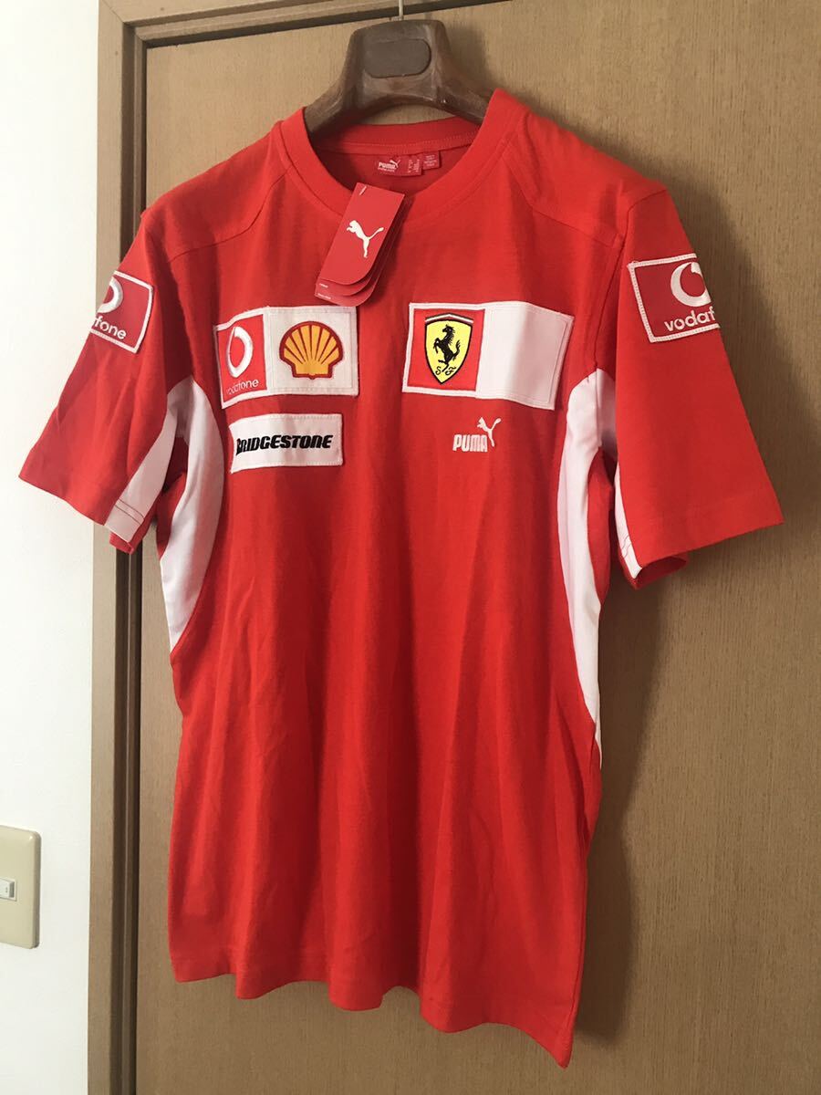 新品未使用タグ付き☆PUMA×FERRARIプーマフェラーリ☆F-1半袖TシャツスポーサードT