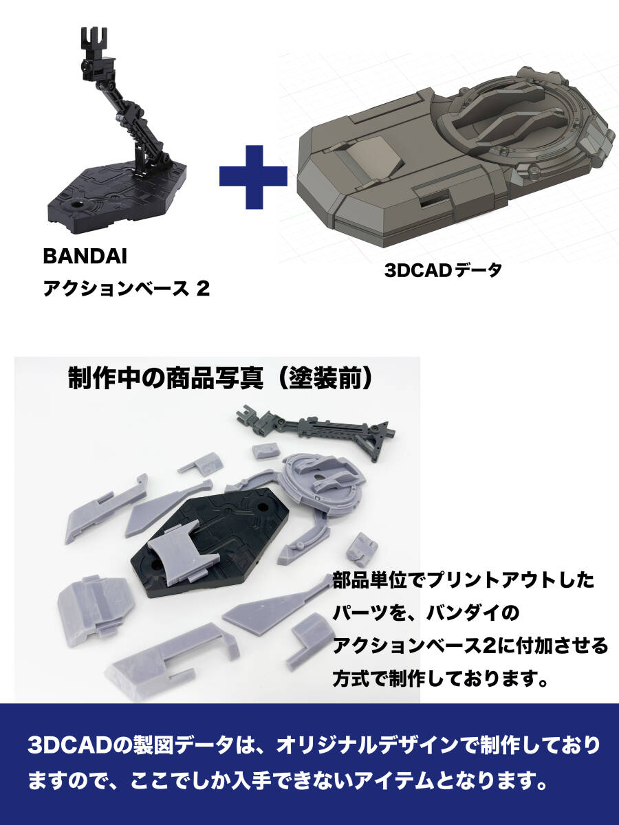 BANDAI アクションベース 2 (グレーカラー)+ 1/144 MSフィギュア (5体) [塗装済完成品]_画像3