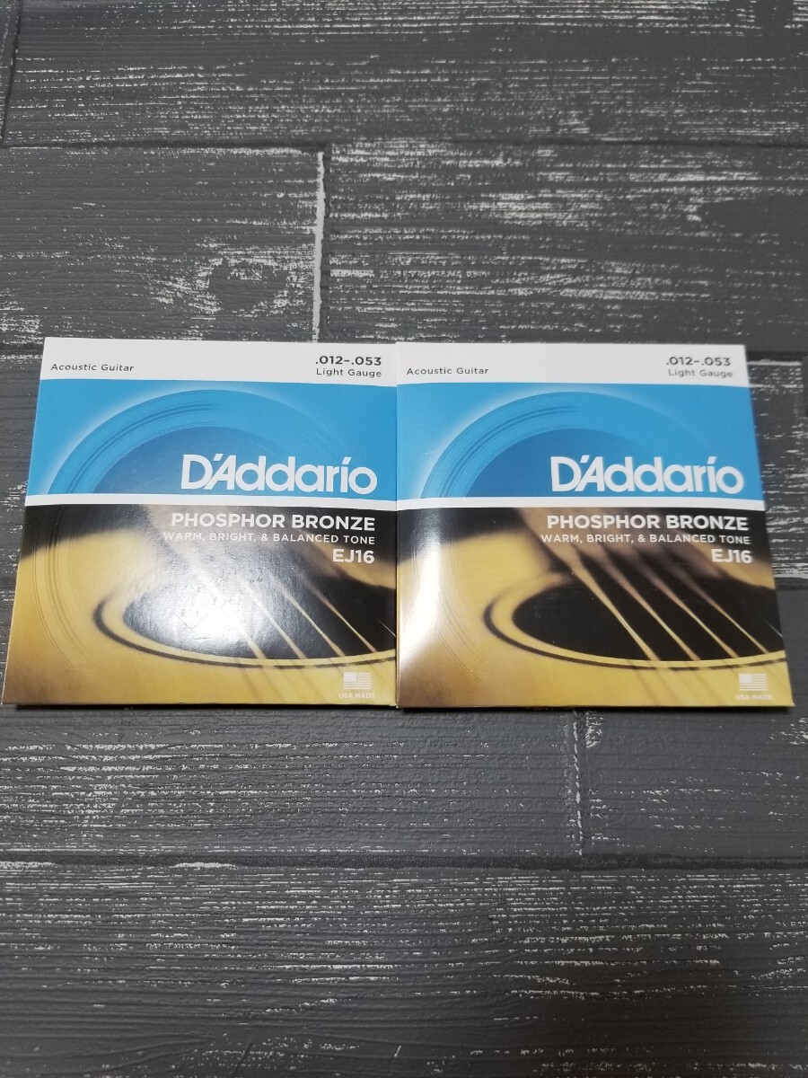 ★新品　D'Addario　ダダリオ アコースティックギター弦 EJ-16　2セット_画像1