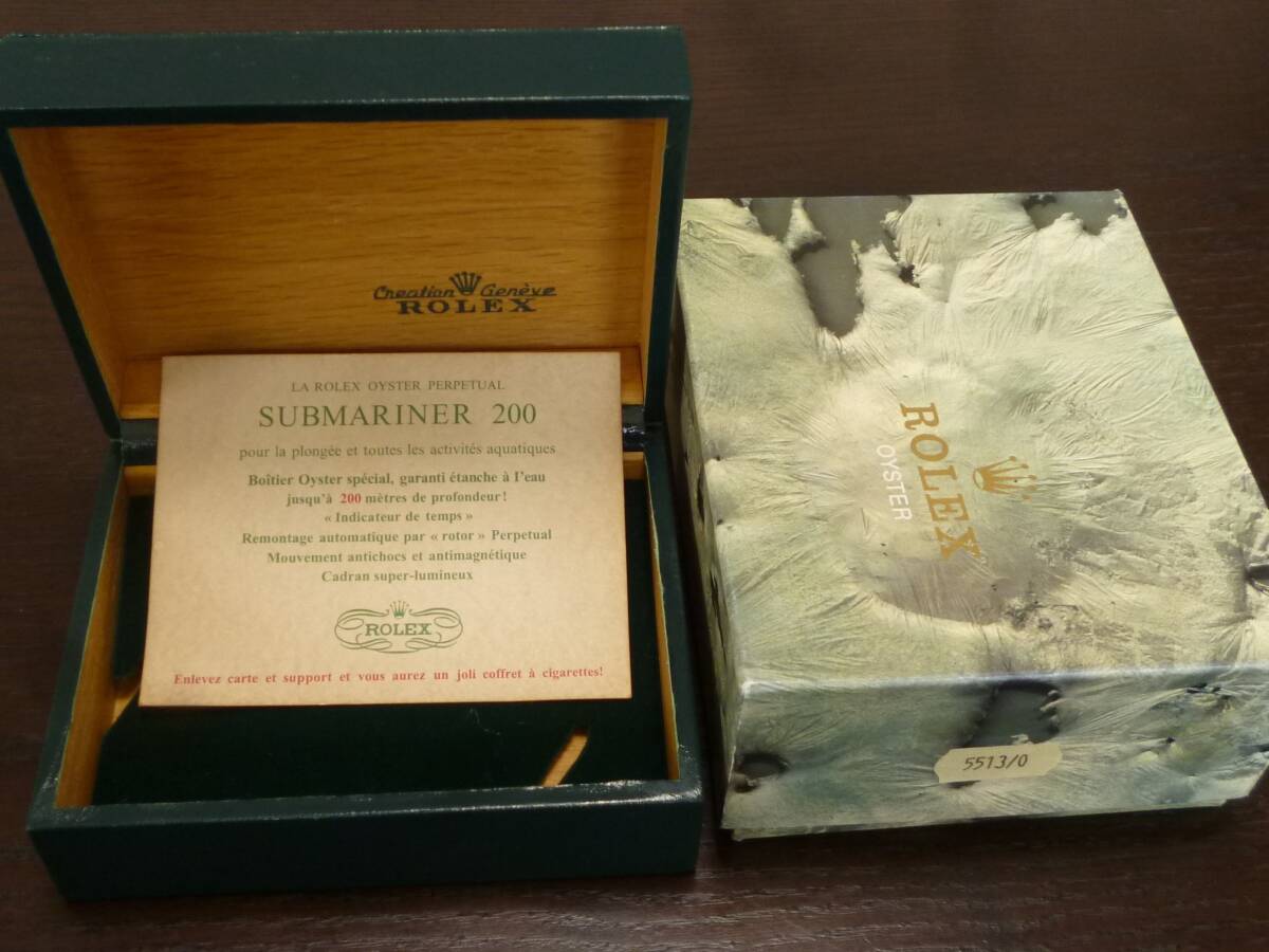 1970~80 period Vintage Rolex original box & SUBMARINER 200 guarantee card 5513 rare goods 