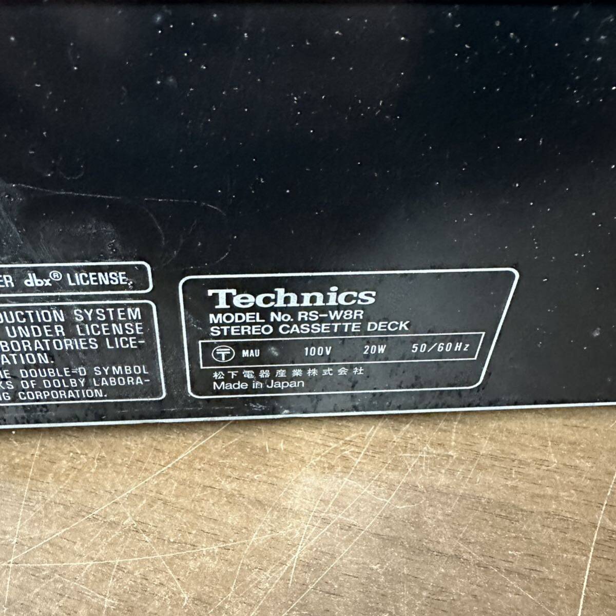 UTn660 Technics テクニクス RS-W8R ステレオカセットデッキ オーディオ機器 動作未確認 現状品の画像7