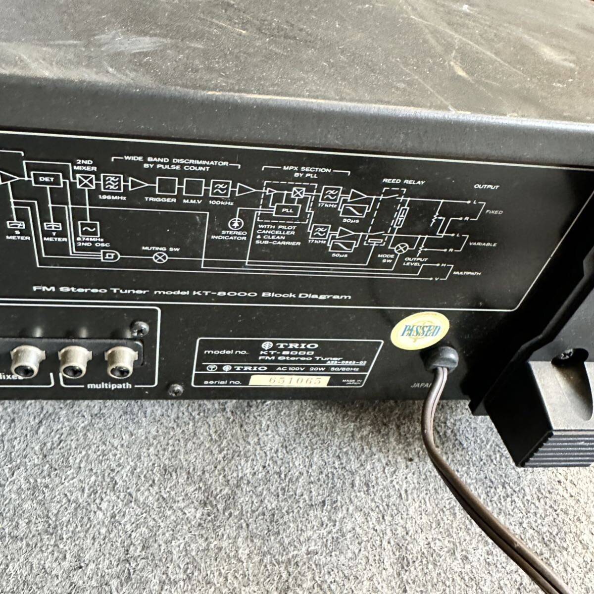 UTn667【通電OK】TRIO トリオ ステレオチューナー KT-8000 音響機器 通電のみ確認済み 現状品の画像7