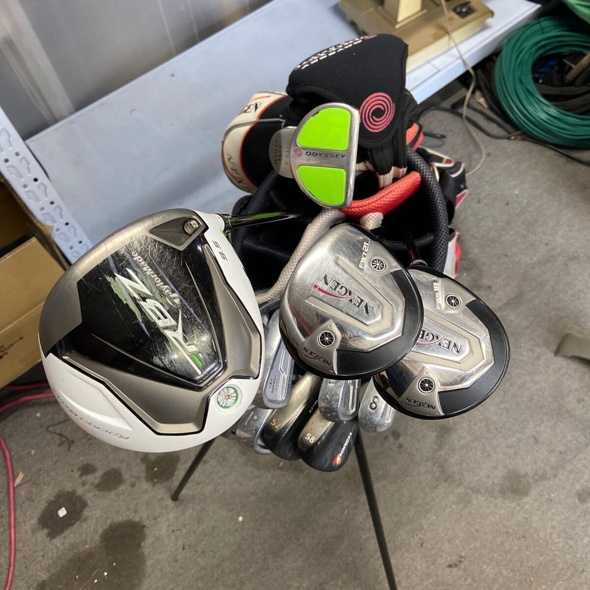 UTt461 ゴルフクラブセット ドライバー ウッド アイアン パター キャディバッグ RBZ NEXGEN TOURSTAGE X5000 TORCH Whitehot 2ball 現状品_画像2