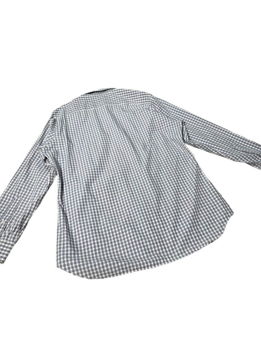 [... замечательная вещь ] первоклассный прекрасный товар * BURBERRY LONDON Burberry London * рубашка с длинным рукавом рубашка длинный рукав tops сорочка проверка размер L