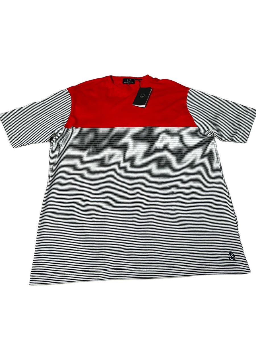 【希少デザイン】新品未使用◆ dunhill ダンヒル ◆切替デザイン Tシャツ シャツ トップス ロゴ刺繍 サイズ XL_画像2