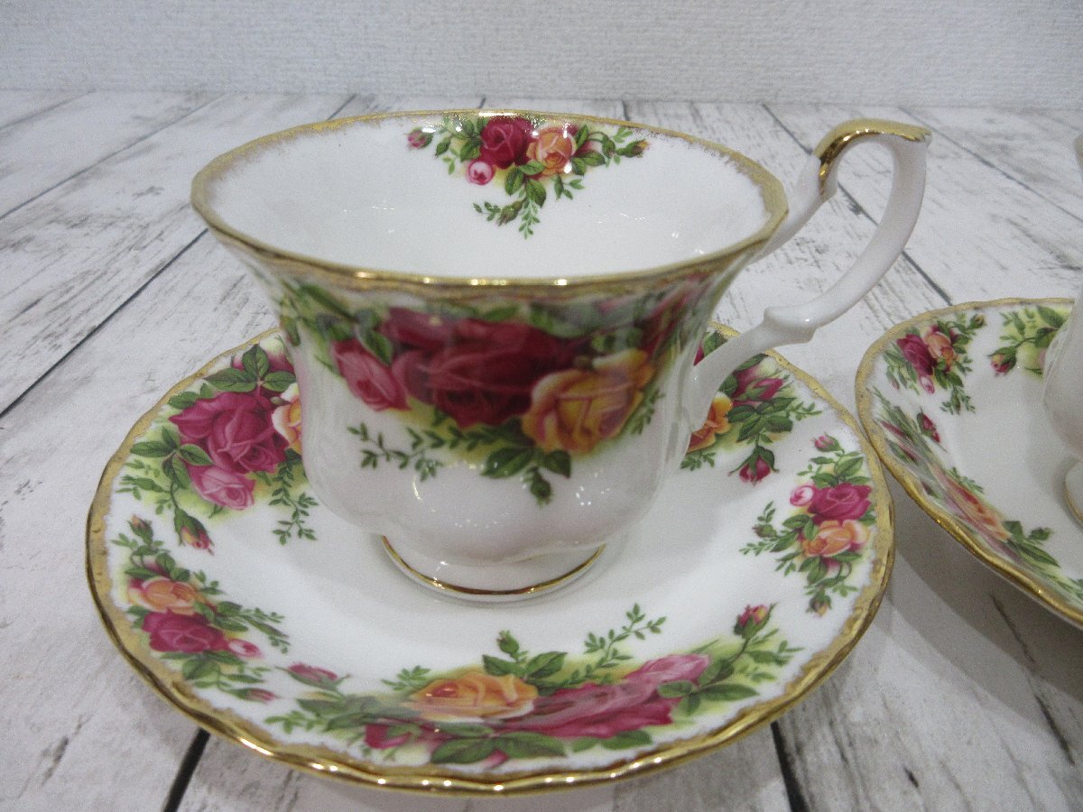 １円 ROYAL ALBERT ロイヤルアルバート カップ＆ソーサー 2客セット Old Country Rose オールドカントリーローズ 【星見】の画像2