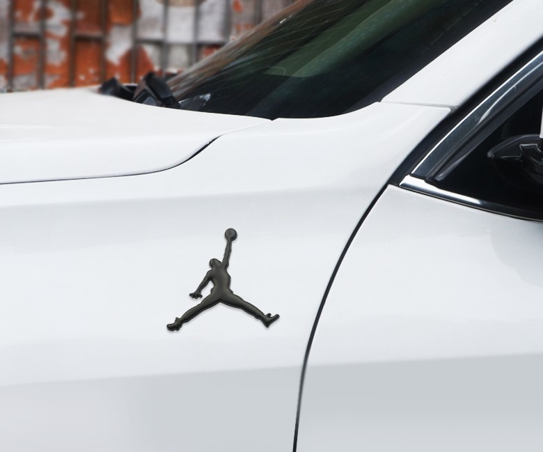 ★NBA バスケ バスケットボール 飾り Air Jordan アルミ エア ジョーダン ジャンプマン カー ステッカー シルバー 当日発送の画像7