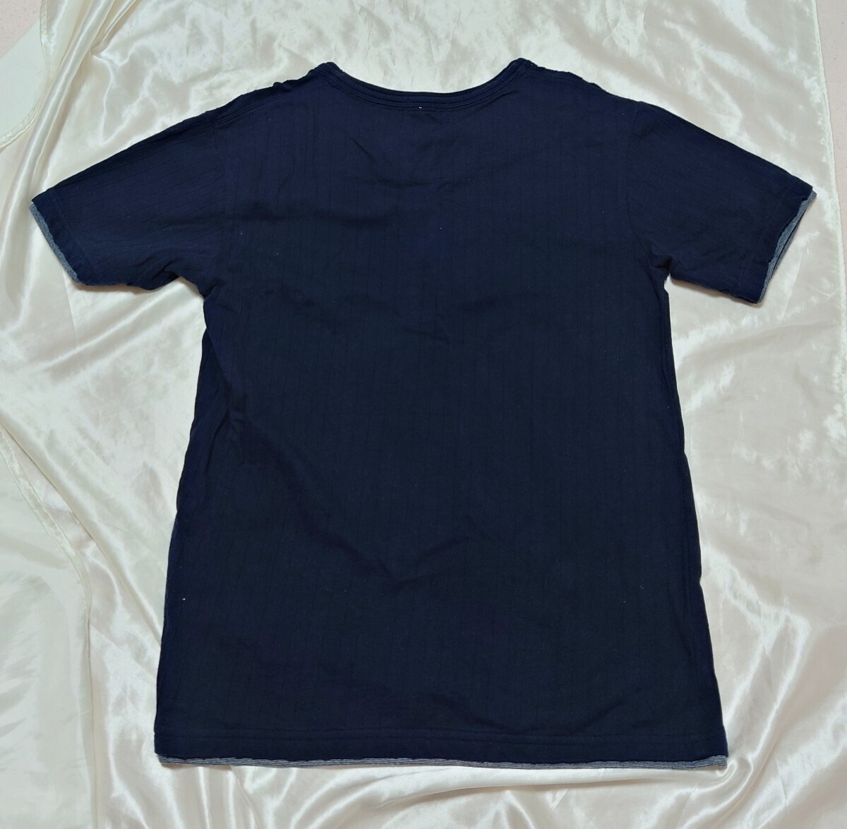  anonymity delivery THE SHOP TKMIXPICE L size cut and sewn shop TK navy navy blue cotton 100 T-shirt short sleeves cut and sewn 