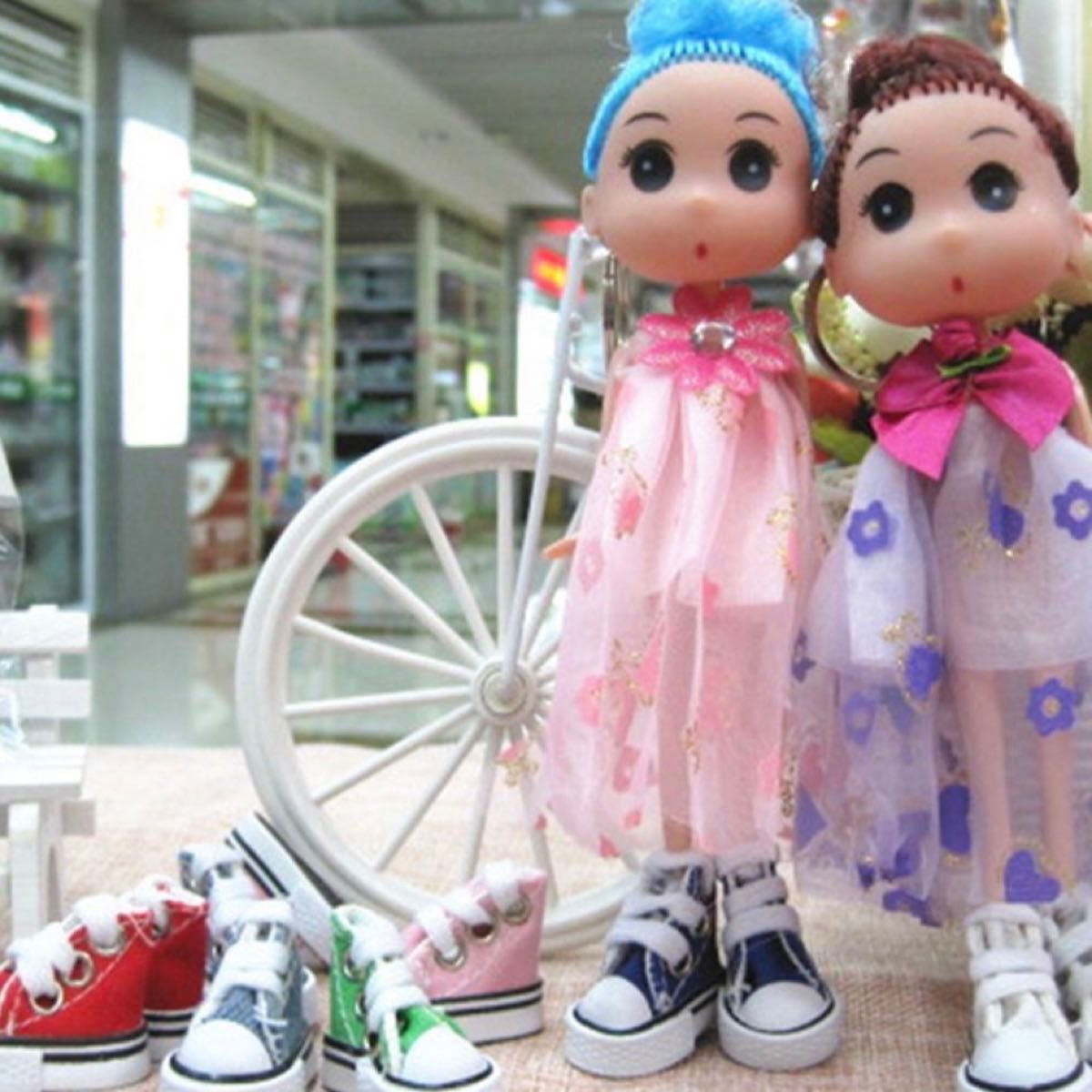 ドールシューズ 3.8cm 人形用シューズ ドール ミニチュア 人形用くつ 赤 スニーカー  人形用グッズ 靴