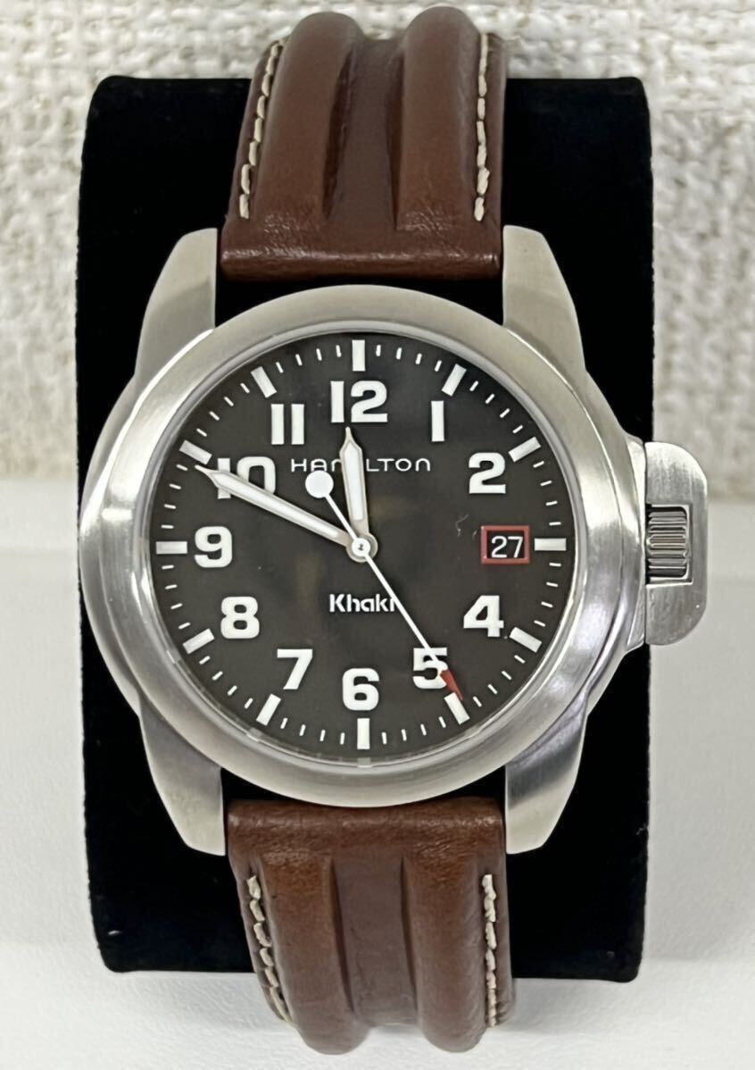 【1円スタート】HAMILTON KhakI ハミルトン　カーキ　6309 革ベルト　腕時計　メンズ　ヴィンテージ