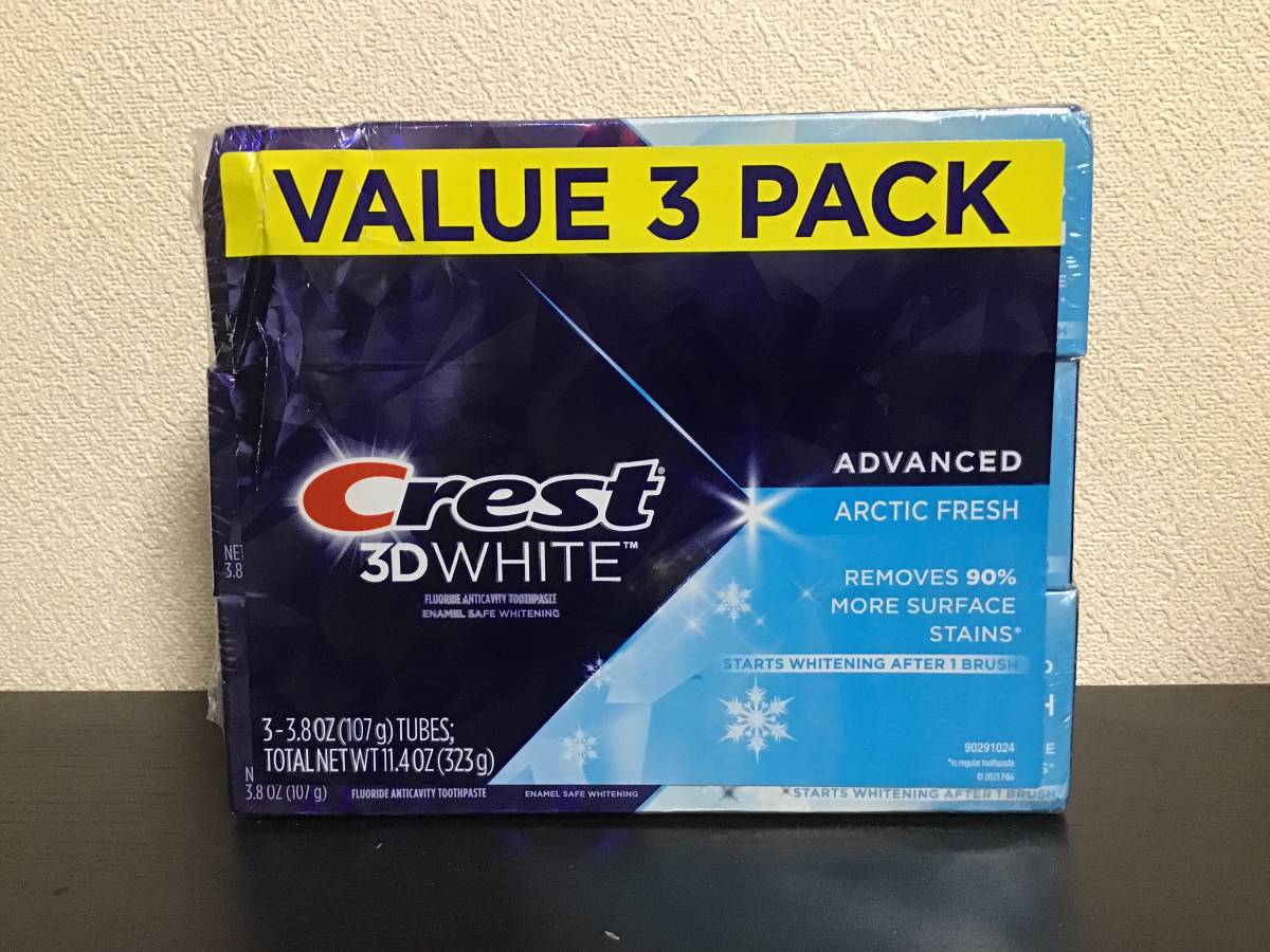 3個 Crest クレスト 3D White Advanced 歯磨き粉 Arctic Fresh 107gの画像1