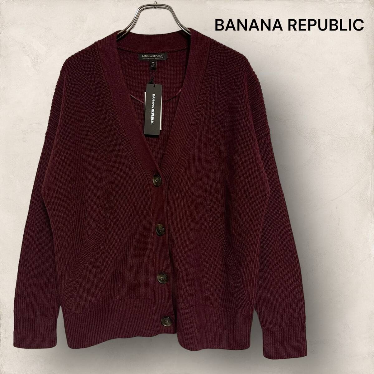 新品 BANANA REPUBLIC バナナリパブリック メリノウール カーディガン ニット セーター レディース M_画像1