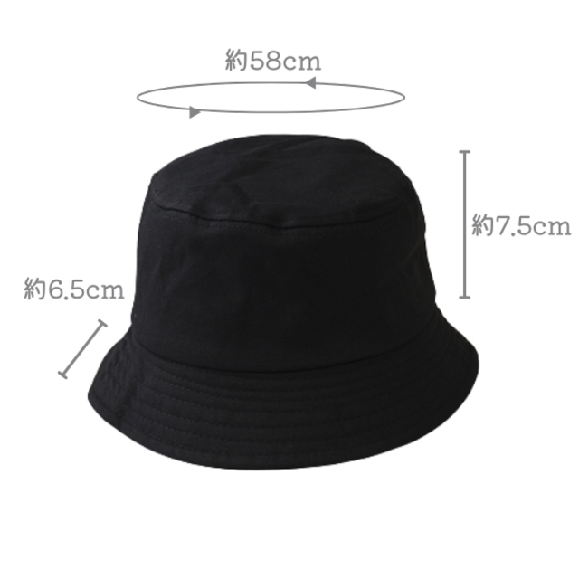 バケットハット UVカット 紫外線対策 遮光 帽子 ブラック #0144_画像5