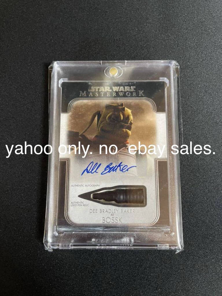 世界1枚 bossk pen relic autograph スターウォーズ topps サイン masterwork dee bradley baker ボスク ボバフェット hunter bad batch_画像1