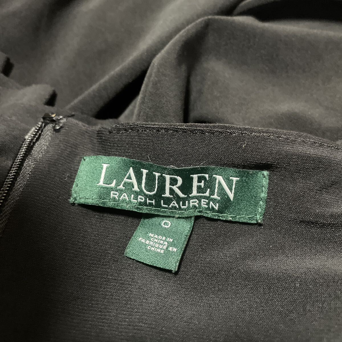 LAUREN RALPH LAUREN ローレンラルフローレン フレア袖 スリーブ 黒ブラック ワンピース 0 XS_画像9