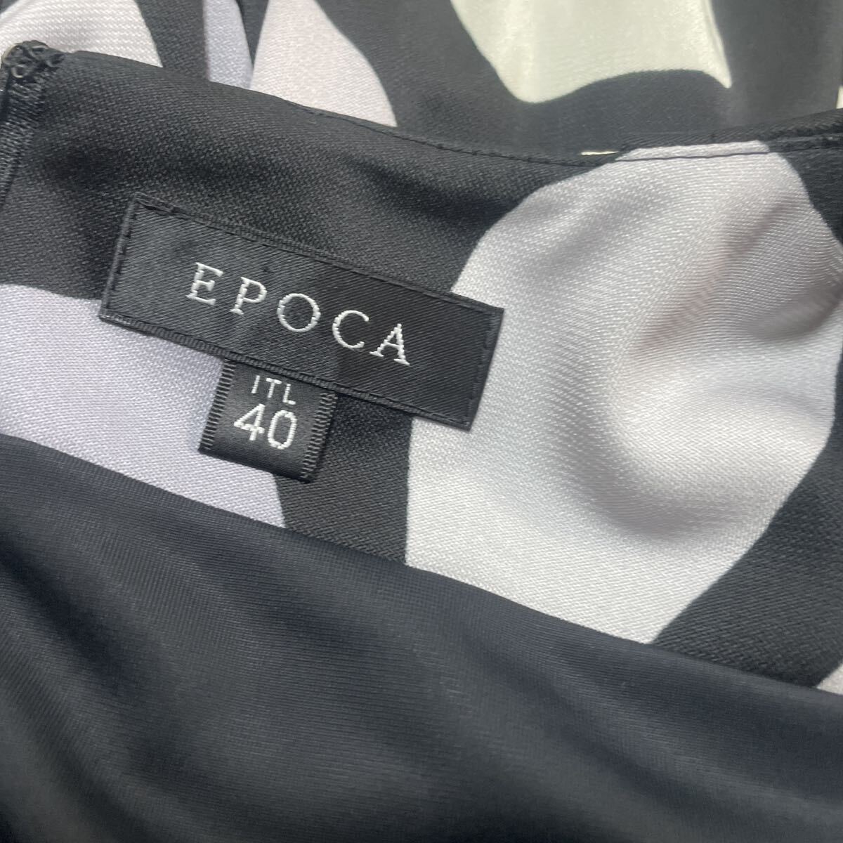 EPOCA エポカ 半袖バルーンスリーブ ワンピース 総柄 紫パープル 40 L イタリア製 ロング丈_画像9