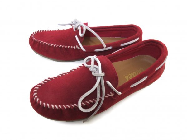 1 иен ~L115 новый товар Dedes натуральная кожа мокасины / deck shoes 25.5.RED*