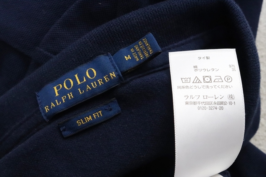 POLO RALPH LAUREN ラルフローレン 女性用 SLIM FIT ストレッチ 半袖ポロシャツ M 紺色 ラルフローレン（株）_画像4