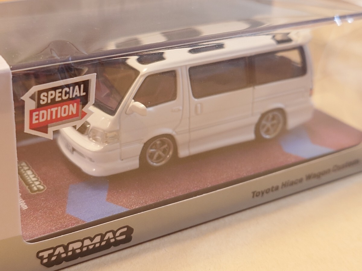 ターマックワークス 1/64 Toyota Hiace Wagon Custom White ミニカー 未開封 トヨタ ハイエース Tarmac Works ホットウィールの画像5